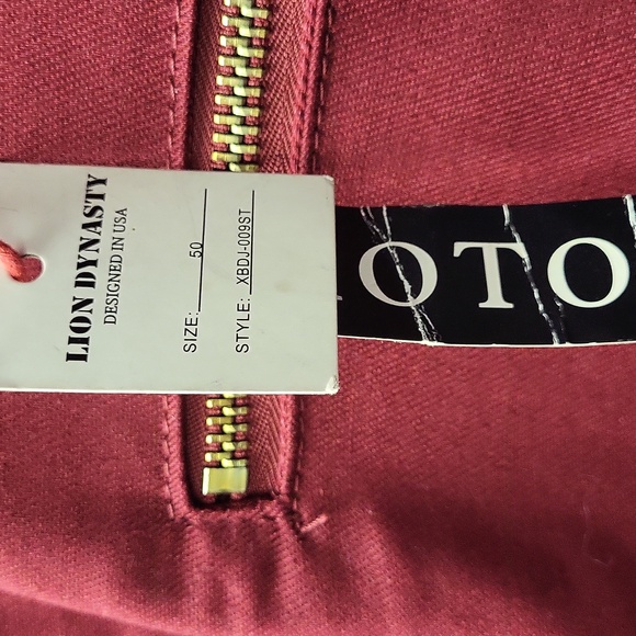 Nwt, Lion DYNASTY Men's Red Pants with White Stripes, SIZE 50 SLIM BY 30 - Picture 5 of 8